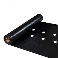 Пленка Мульча для Клубники Черная 40микрон на 3года полотно 1,2х500метров с ПЕРФОРАЦИЕЙ в 2 ряда 25х30см