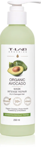 Маска для сухого та пошкодженого волосся T-LAB Organic Avocado Intense Repair Mask 250 мл, фото 1