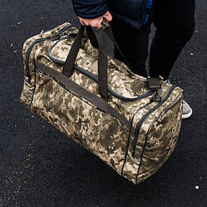 Велика дорожня сумка із щільної тканини на 60 літрів якісна Tactic big Cordura піксельна ВСУ