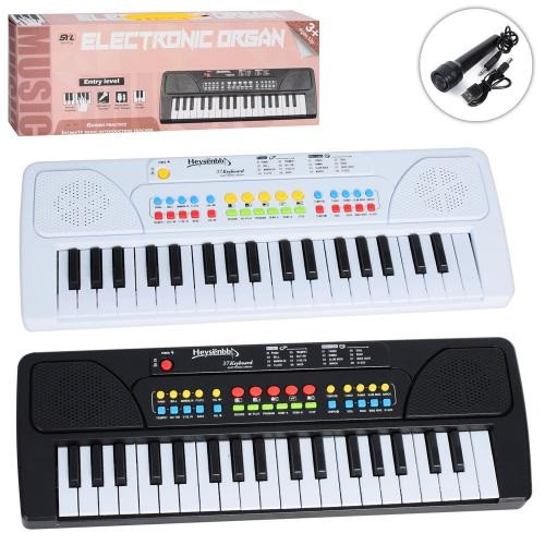 KMSYL-8202A-B Синтезатор 37 клавіш, мікрофон, музика, запис, USBшнур/батарейки, 2 кольори, у коробці 46-17-5,5