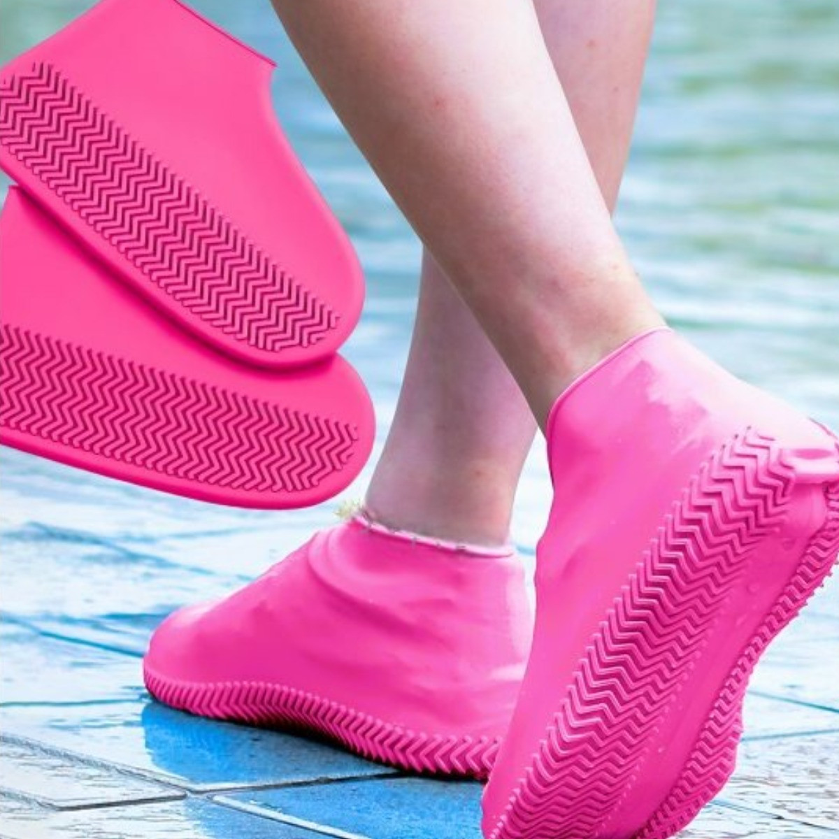 Бахіли силіконові на взуття від води та бруду Waterproof Silicone Shoe Cover розмір M
