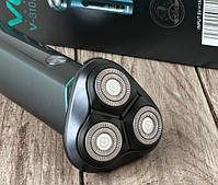 Електробритва VGR роторна V-310 акумуляторна з плавальними головками водонепроникна Зелена