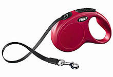 Поводок-рулетка Flexi NEW CLASSIC (Флекси Нью Класик) Tape S стрічка 5 м для собак до 15 кг (колір в асортименті)