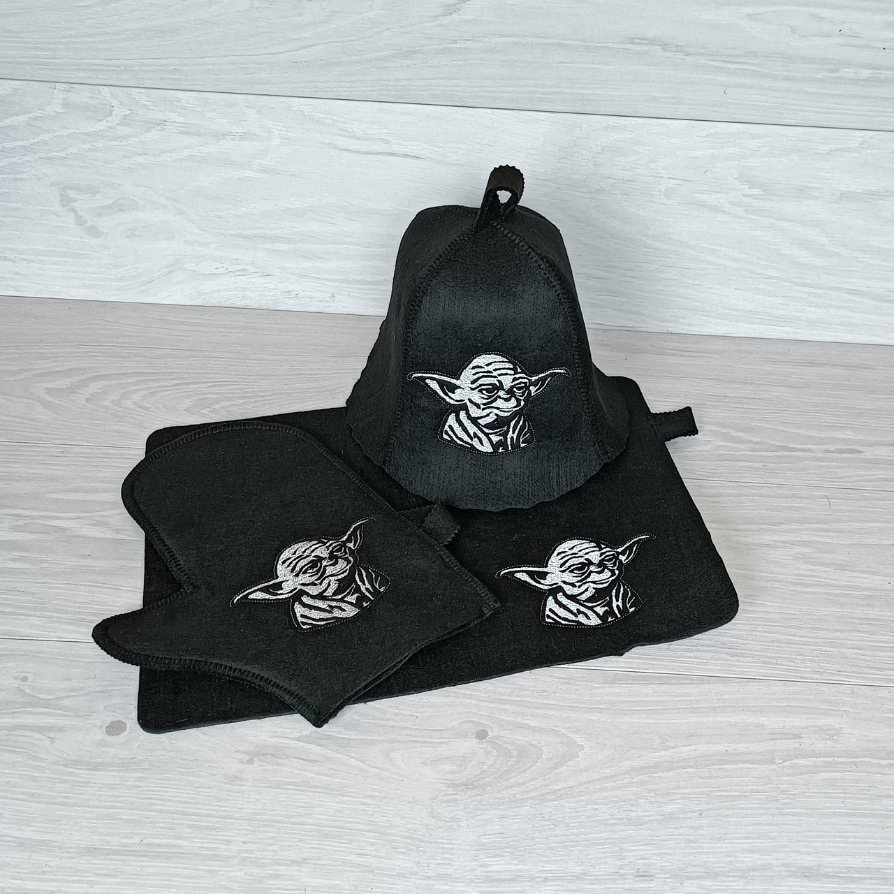 Подарунковий набір для лазні та сауни Luxyart "Йода" 3 предмети (PU-014)