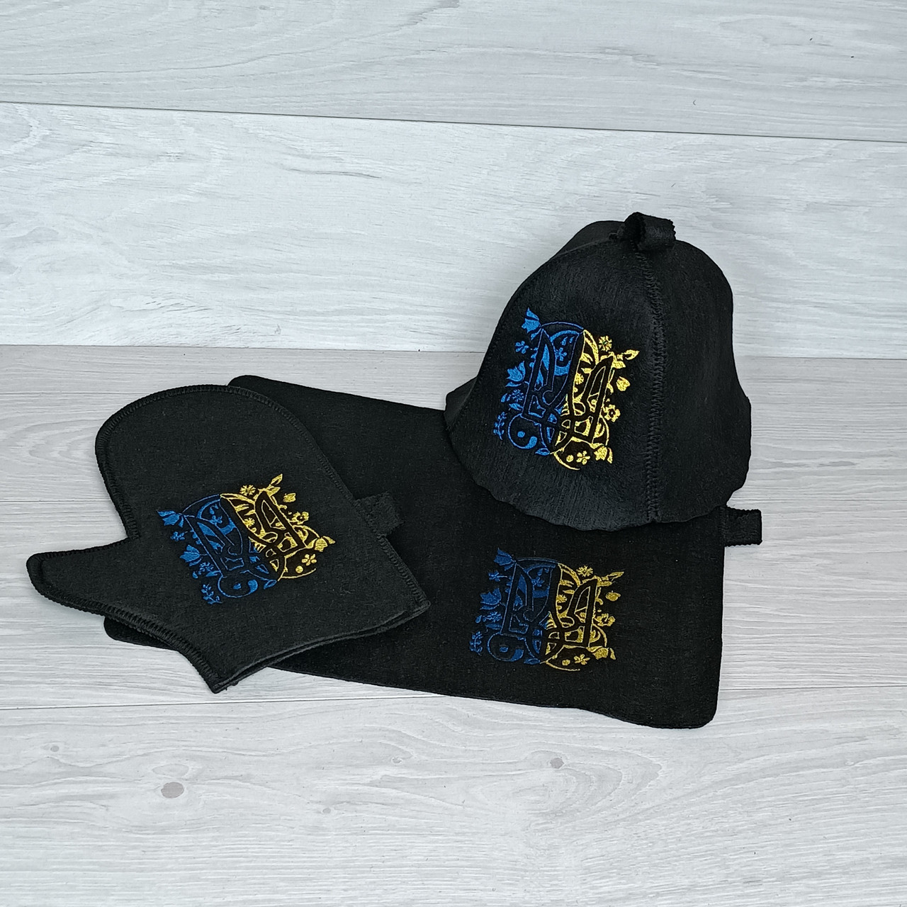 Подарунковий набір для бані та сауни Luxyart "Герб" 3 предмети (PU-024)