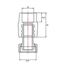 Муфта під Евроконус PPR з накидною гайкою Blue Ocean25х3/4" ВР з латунним штоком, фото 2