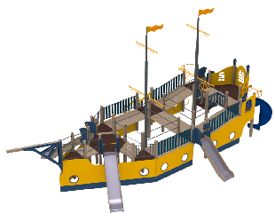 Багатофункціональний дитячий комплекс Корабель Фрегат Kidigo (11102)