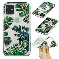 Силиконовый (TPU) чехол Deexe Pretty Glossy для Apple iPhone 11 - Banana Leaves