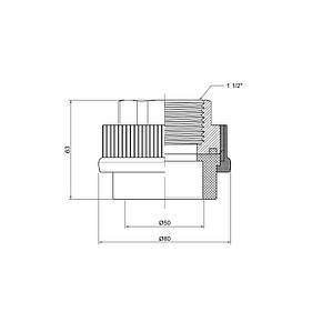Муфта PPR Thermo Alliance 50х1" 1/2 ВР, фото 3