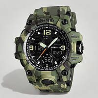 Часы наручные мужские SKMEI 1155BCMGN GREEN CAMO, брендовые мужские часы. Цвет: XN-684 зеленый камуфляж