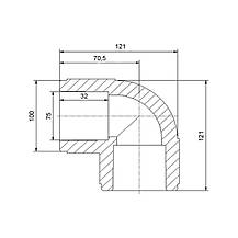 Кутик PPR Blue Ocean 75, 90°, фото 2