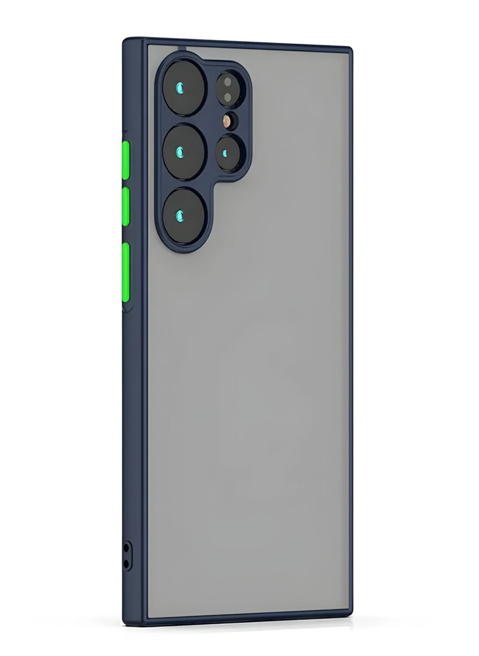 Протиударний матовий чохол для Samsung Galaxy S23 Ultra синій із захистом камери