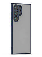 Протиударний матовий чохол для Samsung Galaxy S23 Ultra синій із захистом камери