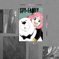 "Аня и Бонд Форджер (Семья шпиона / Spy family)" плакат (постер) размером А6 (10х14см)