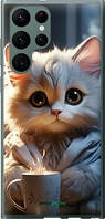 Чехол на Samsung Galaxy S22 Ultra White cat "5646u-2500-63407"