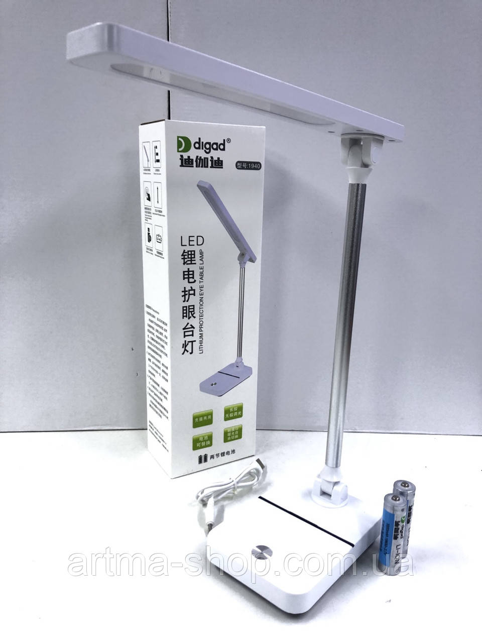 Лампа настільна 1940 (Сенсор) (24LED-5730) (4W) (3000-6000K) (Акум-18650 2 шт (6000mAh) (30 шт./ясочний)