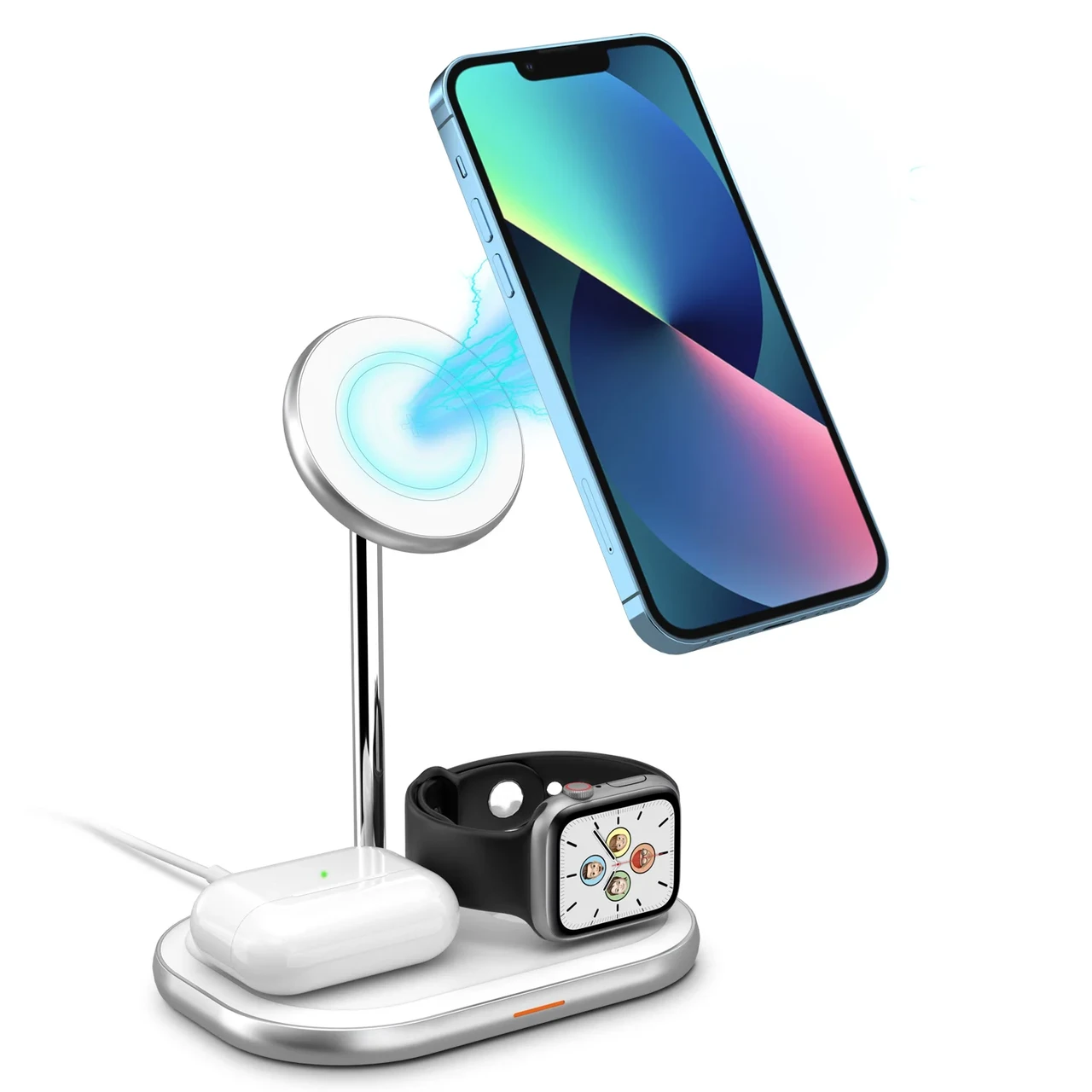 Бездротова зарядка MagSafe DODD W31 QI док-станція для iPhone Apple Watch AirPods для айфона