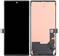 Дисплей модуль тачскрин Google Pixel 6 чорний OLED з рамкою