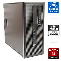 Компьютер HP EliteDesk 800 G1 MT/ Core i7-4790/ 8 GB RAM/ 240 GB SSD + 500 GB HDD/ Radeon R5 340X 2GB