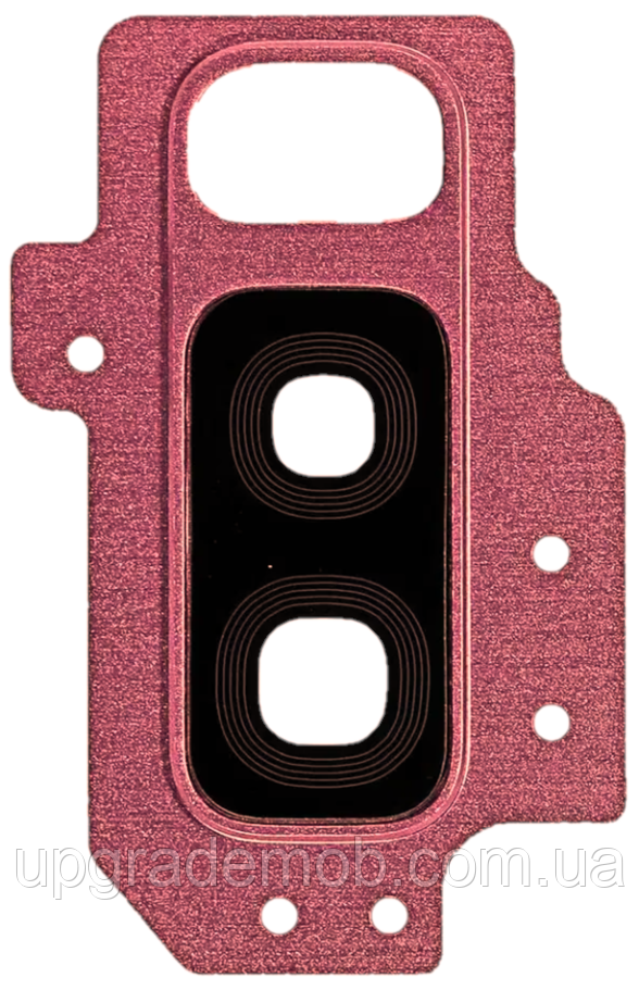 Скло камери Samsung G965 Galaxy S9+ з рамкою червоного кольору Burgundy Red, фото 1