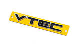 Напис VTEC чорний з хром (110мм на 15мм) для Тюнінг Honda, фото 2