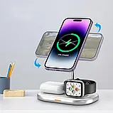 Бездротова зарядка DODD W31 QI док-станція для iPhone Watch AirPods для айфона годинника навушників, фото 4