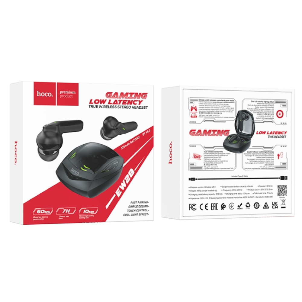Бездротові Bluetooth навушники Hoco EW28 Magic TWS Black