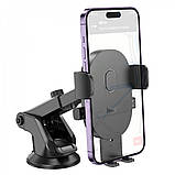 Car Holder Hoco H19 Mighty one-button (center console) — Black, фото 4