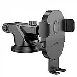 Car Holder Hoco H19 Mighty one-button (center console) — Black, фото 5