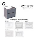 Тумба підвісна Qtap Scorpio 605х585х460 Graphite QT1474TPB602G, фото 11