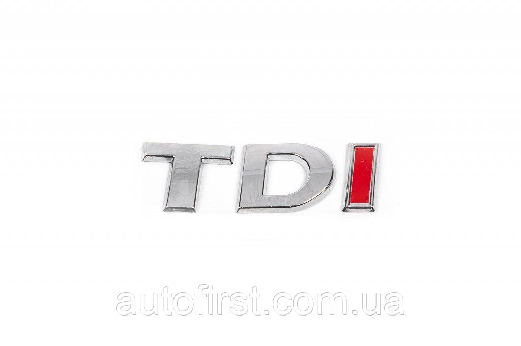 Напис Tdi (косою шрифт) TD - хром, I - червона для Volkswagen Passat B7 2012-2015рр