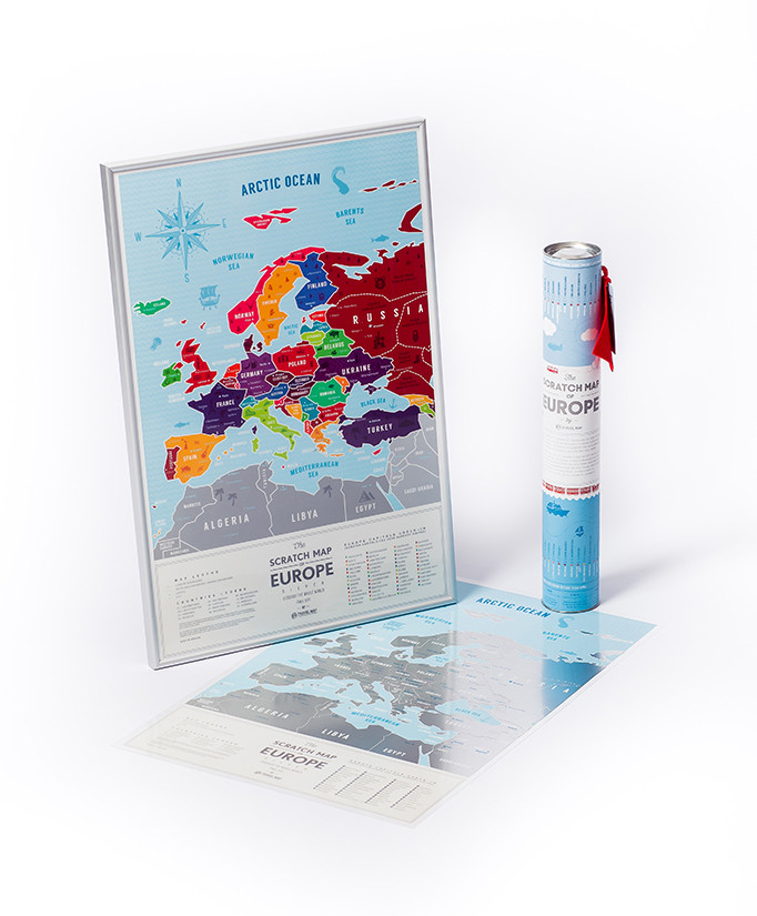 Скретч-карта Європи Travel Map TM «Silver Europe», фото 1