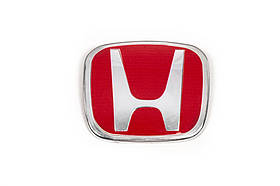 Емблема ( червона, самоклейка) 120мм на 100мм (між кріпленнями 50мм) для Тюнінг Honda