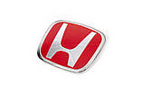 Емблема ( червона, самоклейка) 113мм на 93мм (між кріпленнями 50мм) для Тюнінг Honda, фото 2