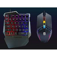 Ігрова одноручна клавіатура та мишка з підсвічуванням 198I G506