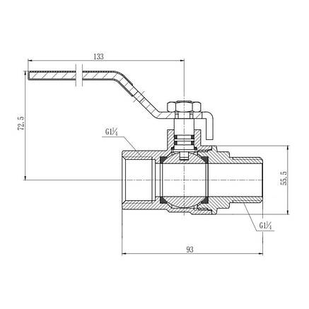 SD FORTE куля.кран 1 1/4 РГШ газ SF605G32, фото 2