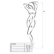 Бодістокінг Passion ECO BS001 One Size red, з доступом, імітація підв'язок, флористичний декор, фото 3