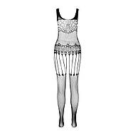 Бодістокінг Passion ECO BS001 One Size white, з доступом, імітація підв'язок, флористичний декор, фото 4
