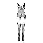 Бодістокінг Passion ECO BS001 One Size white, з доступом, імітація підв'язок, флористичний декор, фото 5