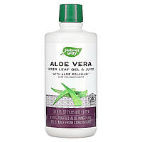 Алоэ вера, листовой гель и сок, Aloe Vera Leaf Gel & Juice, Nature's Way, 1000 мл