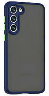 Протиударний матовий чохол для Samsung Galaxy S23 синій із захистом камери