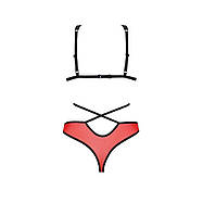 Комплект білизни Passion PEONIA SET L/XL red, бра, трусики, фото 4
