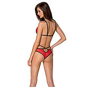 Комплект білизни Passion PEONIA SET L/XL red, бра, трусики, фото 6