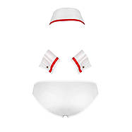 Комплект еротичного чоловічого білизни Passion 037 GREGORY XXL/XXXL White, труси, комір, манжети, фото 3