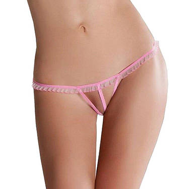 Жіночі мікростринги із рюшами Passion MT001 One size, pink, фото 1