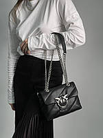 Pinko Baby Love Bag Puff Maxi Quilt Black/Silver 22 х 15 х 8 см
