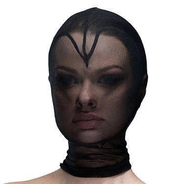 Маска серце сітки з повністю закритим обличчям Feral Feelings - Hearts Mask Black/Black, фото 1