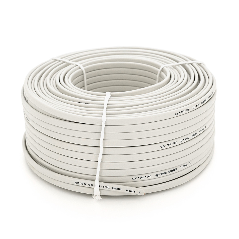 Кабель електричний силовий ТУ ТМ Lived ШВВП 3х1,5, мідь, переріз 85% (100 м)