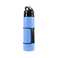 Складная силиконовая бутылка CUMENSS 600 мл Blue "Lv"