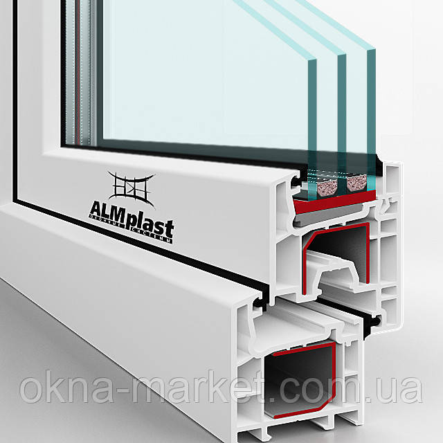 Профіль ALMplast вид в перерізі, фірма віконна Профіль ALMplast в перерізі, фірма по вікнах